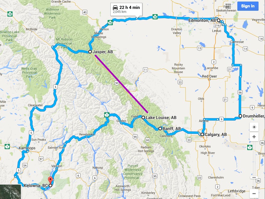 travel distance olds alberta to calgary