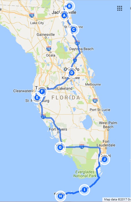 travel routes to florida