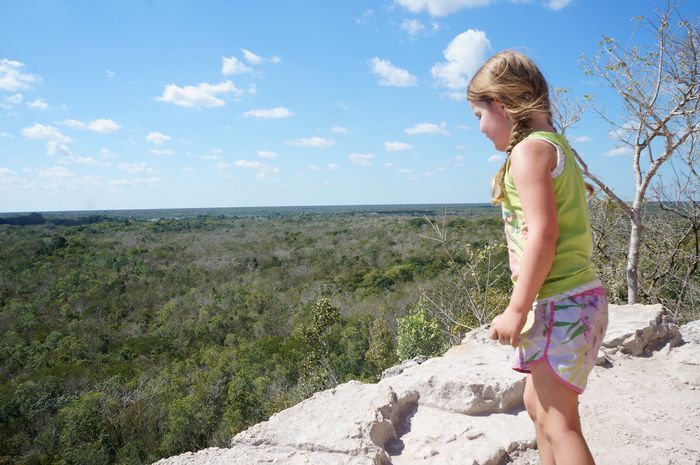 Miss 4 Climbs Coba's 42 Metre Pyramid